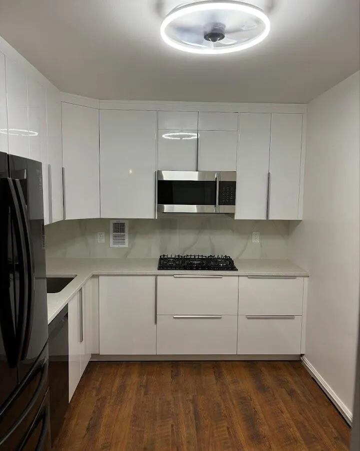 Renovated kitchen with quartz countertops in Walworth